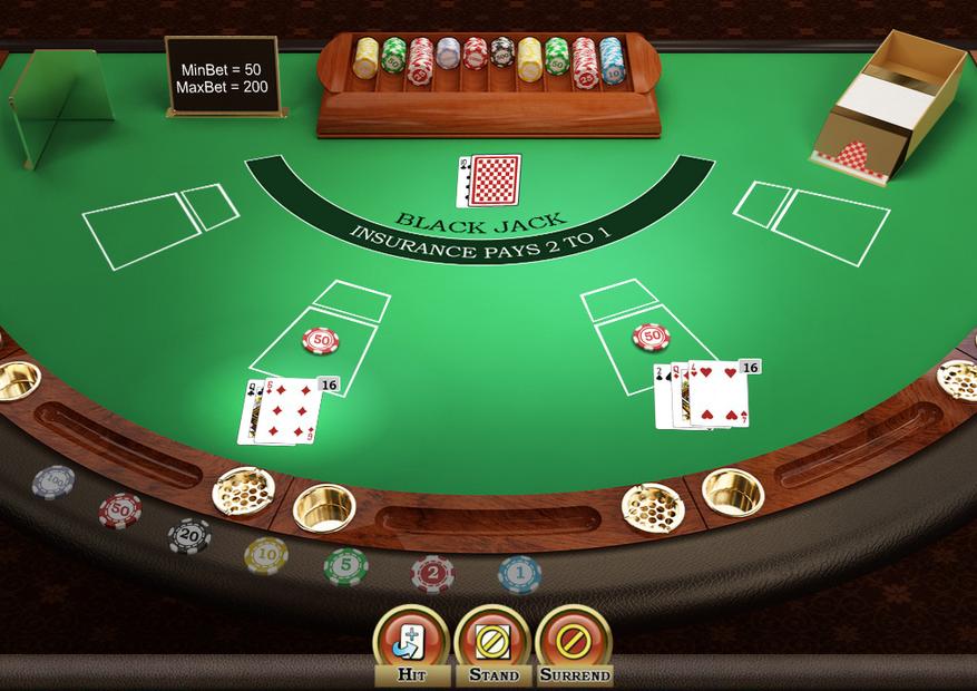 игрок играет против дилера казино